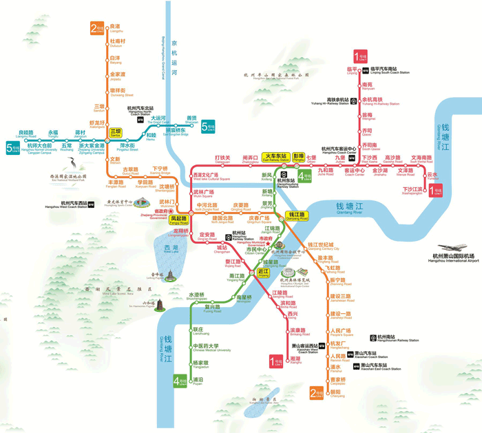 杭州地铁线路图